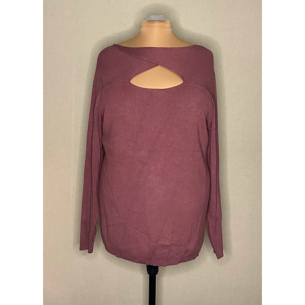 Maurices Mauve Pink Keyhole Sweater Plus Size 3x